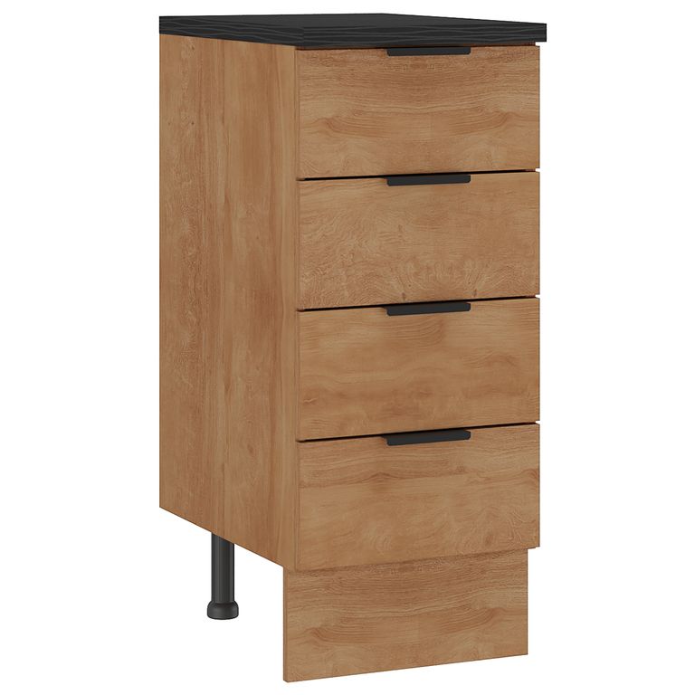 Mueble de cocina base 4 cajones con cubierta