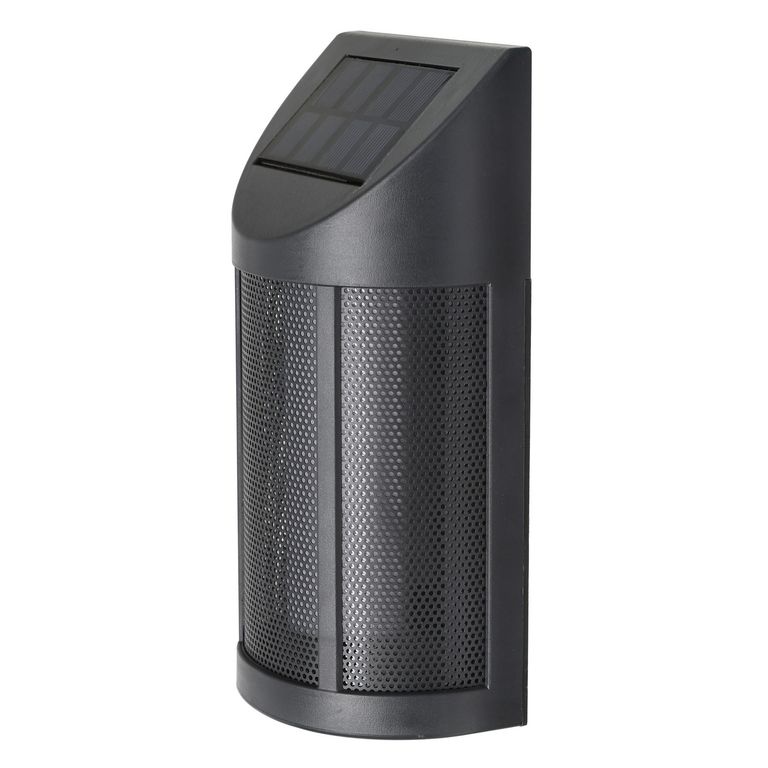 Aplique Solar Led Exterior Flama Negro