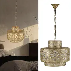 JUST HOME COLLECTION - Lámpara Colgante Metal Amarillo/Dorado 35 cm