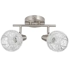 JUST HOME COLLECTION - Barra Danubio 2 Luces Acero Gris/Plata 27 cm