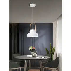 JUST HOME COLLECTION - Lámpara Colgante Acero Blanco 23 cm
