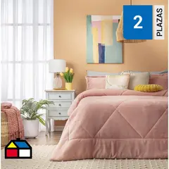 JUST HOME COLLECTION - Plumón Boho Solid Rosa