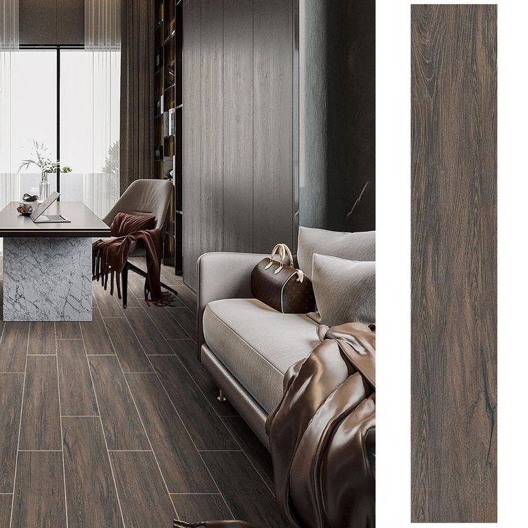 Porcelanato 20x120 cm Kalmar Café Oscuro 1.2 m2