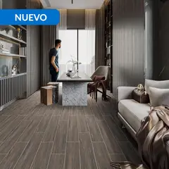 HOLZTEK - Porcelanato 20x120 cm Kalmar Café Oscuro 1.20 m2