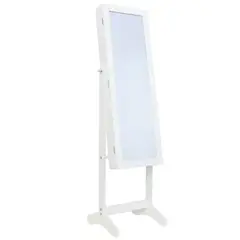 JUST HOME COLLECTION - Espejo Joyero Organizador Rectangular 41x150 cm Blanco
