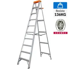 UBERMANN - Escalera De tijera Aluminio 3.10 m 9 Peldaños