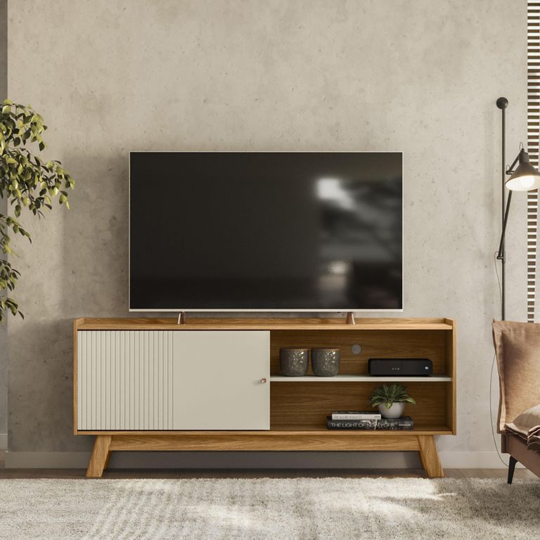 Mesa 65 " Aurum Natural/Blanco 160x66x36 cm