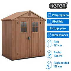 KETER - Bodega para jardin Darwin Café 221x190x122 cm
