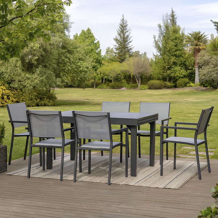 Mesa de Exterior Rectangular Aluminio 270x90x75 cm Negro