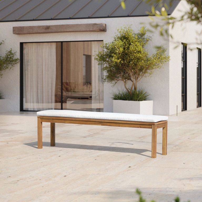 Banco con Cojín Madera 160x35x46 cm