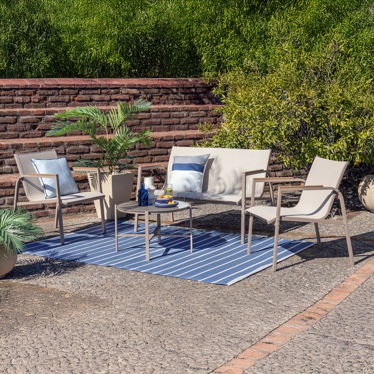 Juego de Terraza Living Dubo 4 Personas Taupe