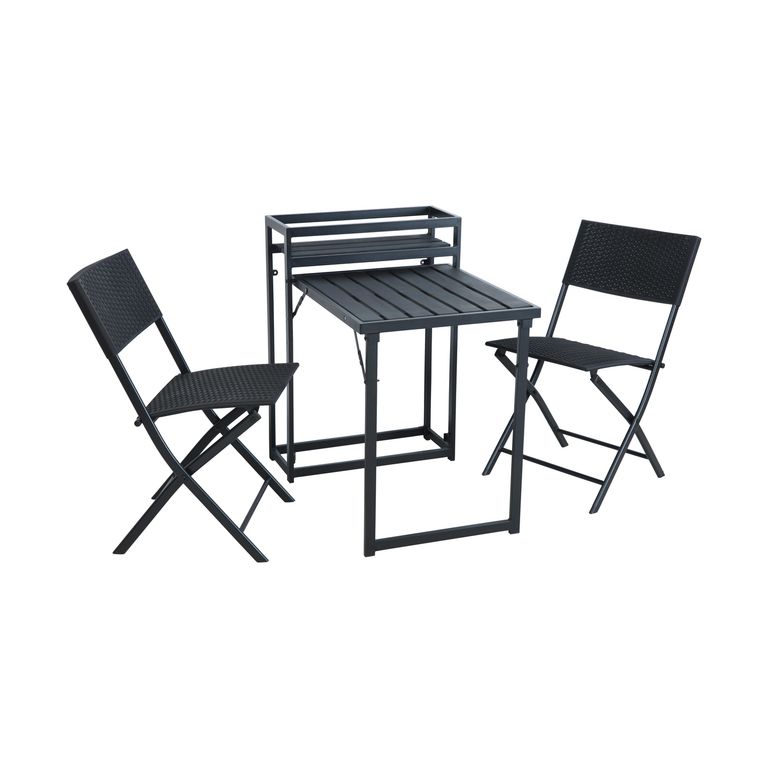 Juego de balcon plegable 3 piezas