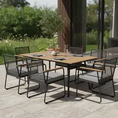 JUST HOME COLLECTION - Juego de comedor de terraza Granada 7 piezas