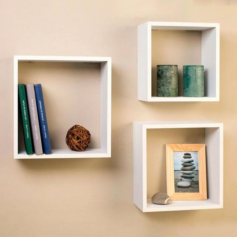 Set 3 Repisas Melamina 3 Nivel(es) 30x30x11.7 cm Blanco