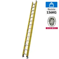 UBERMANN - Escalera De extensión Fibra de Vidrio 7.79 m 28 Peldaños