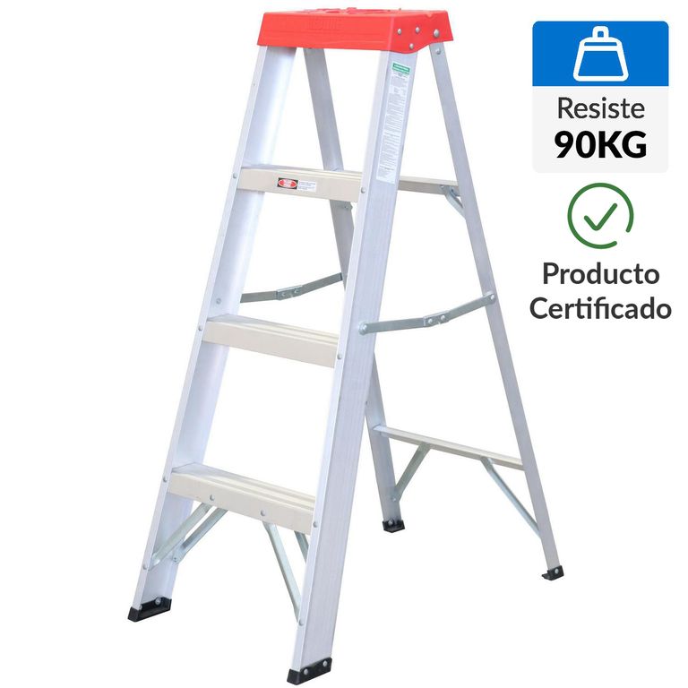 Escala De tijera Aluminio 1.26 m 3 Peldaños
