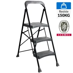 UBERMANN - Escalera De tijera Acero 1.3 m 3 Peldaños