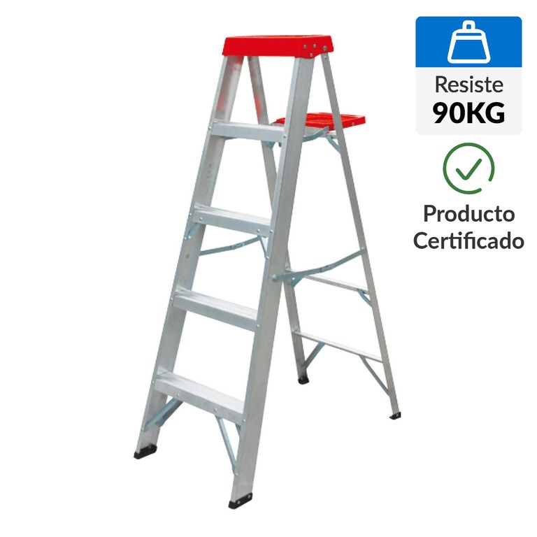 Escalera De tijera Aluminio 1.57 m 4 Peldaños