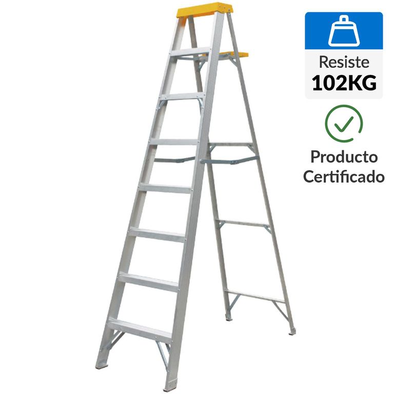 Escalera De tijera Aluminio 2.49 m 7 Peldaños