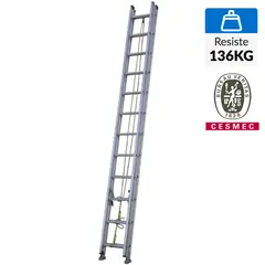 UBERMANN - Escalera Telescópica Aluminio 6.49 m 24 Peldaños