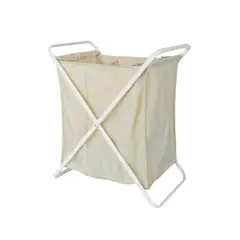 KLEINE WOLKE - Canasto de Ropa Plegable 41.5x72.5x65.5 cm 110 l Blanco