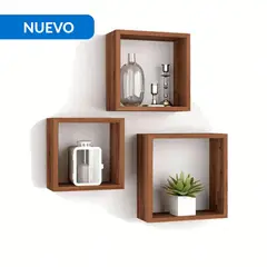 JUST HOME COLLECTION - Set de Repisas Melamina 3 Nivel(es) 30x30x12 cm Wengué