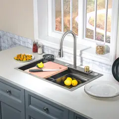 SENSI DACQUA - Lavaplatos con Accesorios 1 Cubeta 75x46x22 cm Acero inoxidable