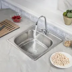 SENSI DACQUA - Lavaplatos con Monomando 1 Cubeta(s) 48x17.5x48 cm Acero inoxidable