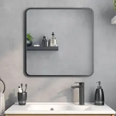 SENSI DACQUA - Espejo de Baño Pared Forma Cuadrada 60x60 cm Negro