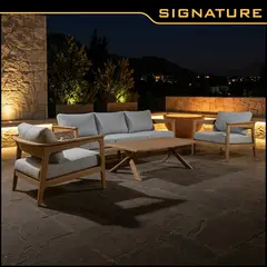 JUST HOME COLLECTION - Juego de Terraza Living Cali 5 Personas Gris