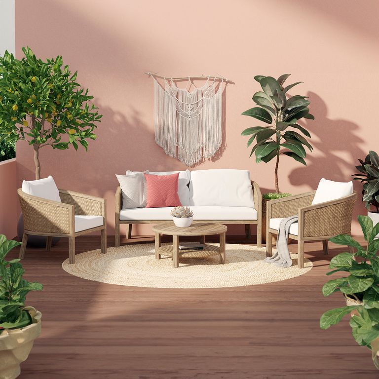 JUST HOME COLLECTION - Juego de Terraza Living Isla 4 Personas | Ofertitas