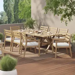 JUST HOME COLLECTION - Juego de Comedor de Terraza Cali 8 Personas Gris