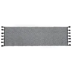 JUST HOME COLLECTION - Alfombra Algodón 60x200 cm Algodón Blanco/Gris