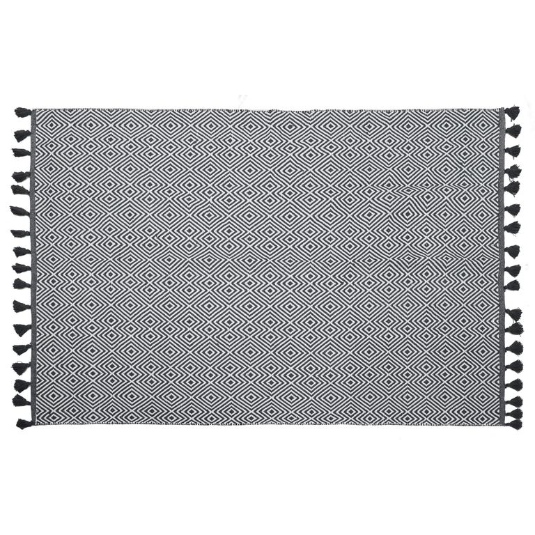 Alfombra Algodón 120x170 cm Algodón Blanco/Gris