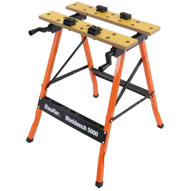 Banco de trabajo plegable madera 63x56x77,5 cm gris