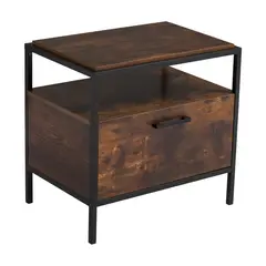 JUST HOME COLLECTION - Velador 1 Puerta Italia 63,4x61,2x43,8 cm Café, Negro