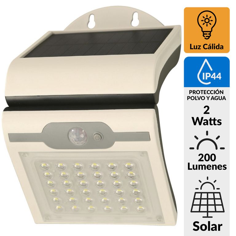 Aplique Solar con Sensor Trío 2 W IP 44 200 lm Luz Cálida