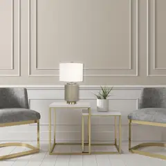 JUST HOME COLLECTION - Lámpara Mesa Verdi Gris 1L E27