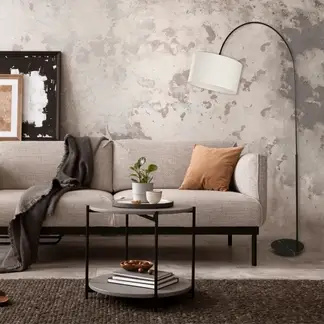 JUST HOME COLLECTION - Lámpara Pie Bow 1 Luz E27 Negro