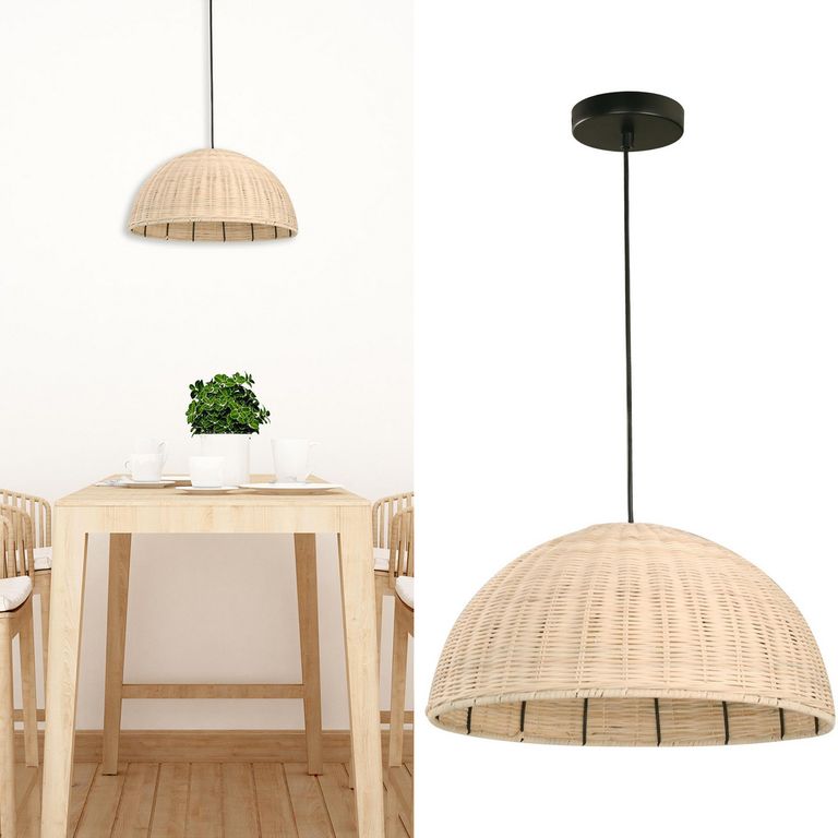 Lámpara Colgar Dante 1 Luz E27 Negro/Natural