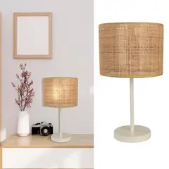 JUST HOME COLLECTION - Lámpara Mesa Lanita 1L E27 Blanco/Na