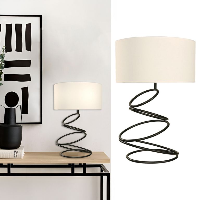 Lámpara Mesa Espiral 1 Luz E27 Negro