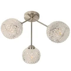JUST HOME COLLECTION - Lámpara Techo Vidrio Gris/Plata 61 cm