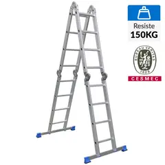 BAUKER - Escalera Articulada Aluminio 4.34 m 16 Peldaños