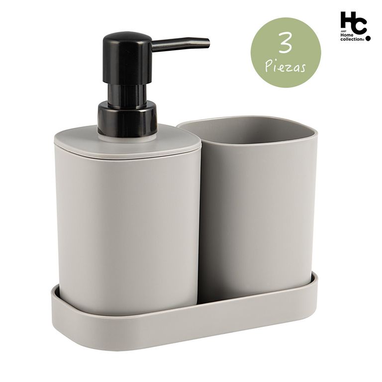 Set 3 Piezas Accesorios Baño Gris