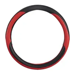 AUTOSTYLE - Cubre volante Ecocuero 38 cm Negro/Rojo