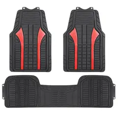 AUTOSTYLE - Cubre piso 3p negroyrojo pvc l