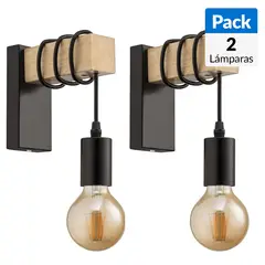 JUST HOME COLLECTION - Pack De 2 Aplique Vintage Colgante Negro