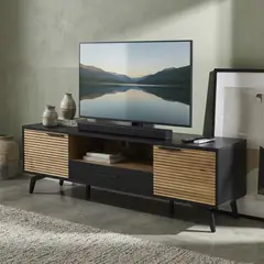 JUST HOME COLLECTION - Mesa de TV Bellavista Roble y negro 154x44x40 cm