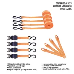 AUTOSTYLE - Set cinta ratched 6 piezas